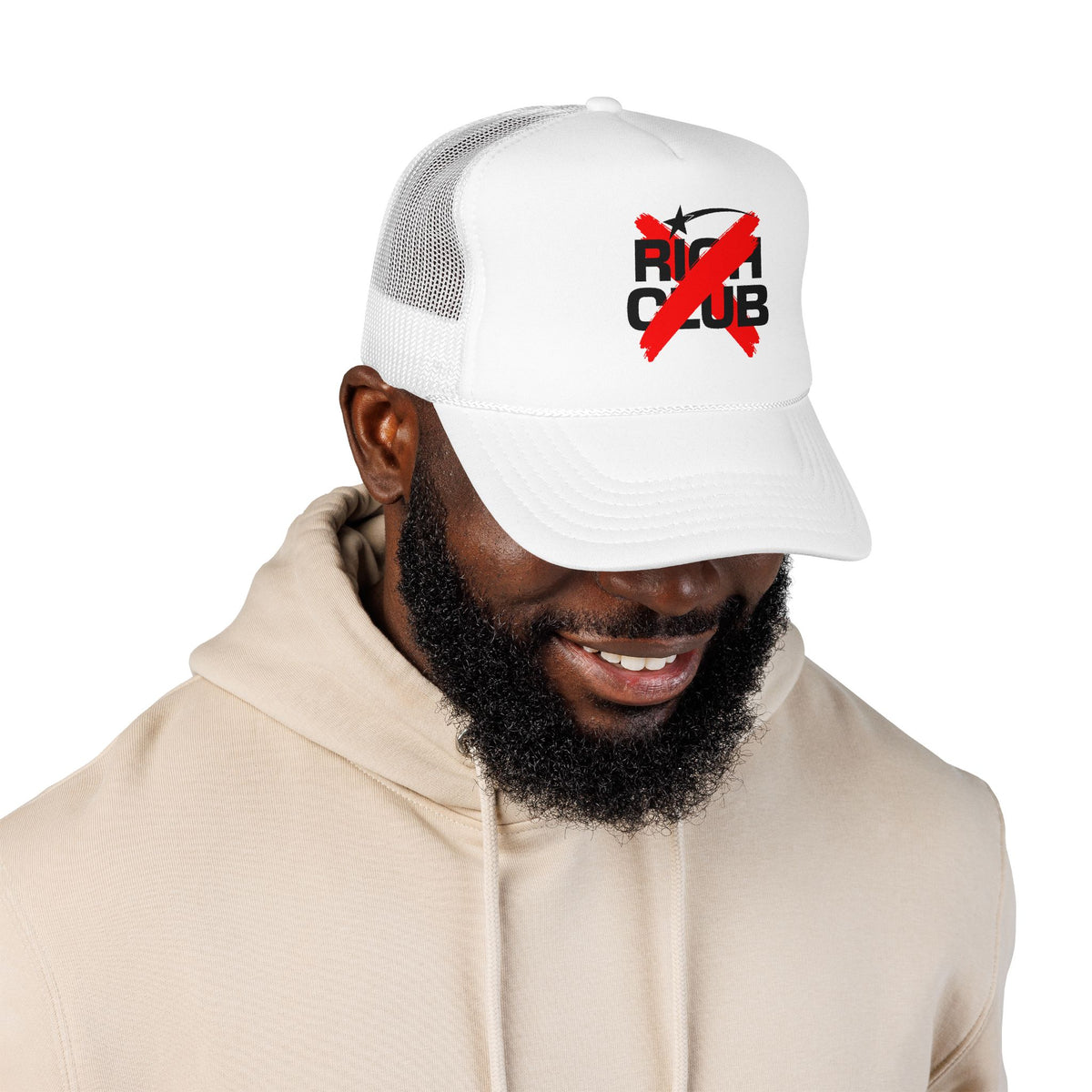 "Rich Club" Red Logo Unisex Foam Trucker Hat - Broke and Dreamin' Hats