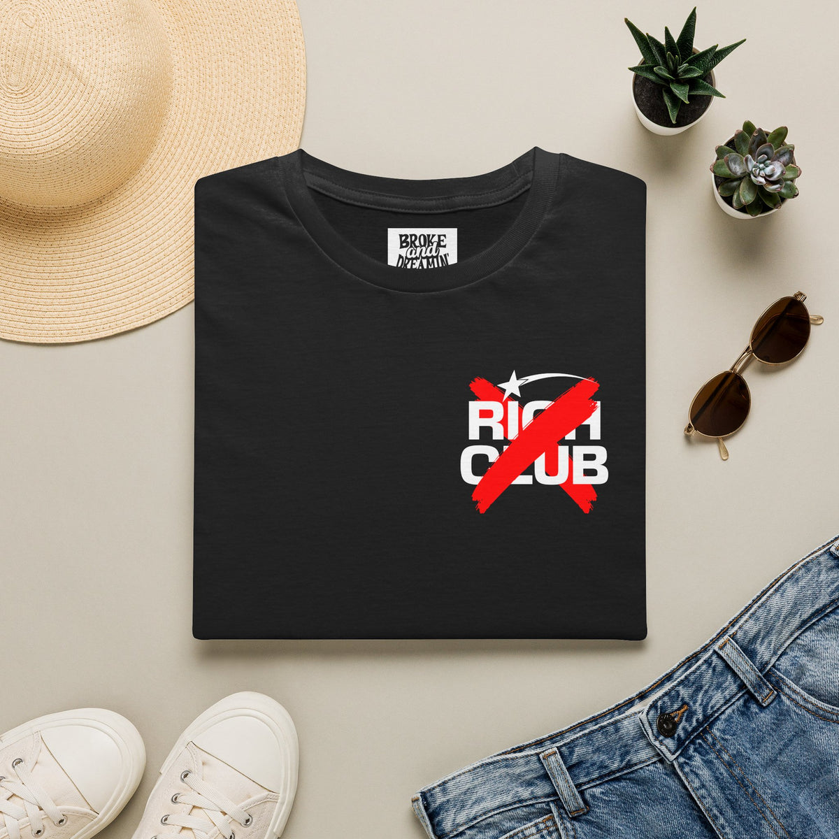 "Rich Club" Red Logo Unisex T-Shirt - Broke & Dreamin' T-Shirts