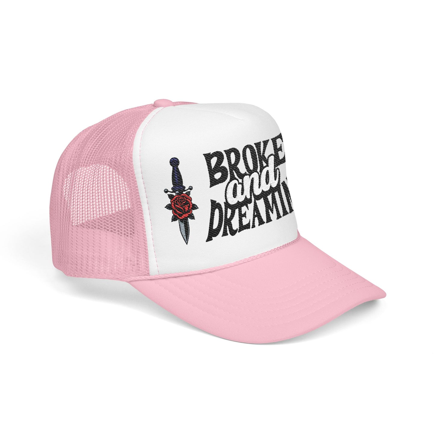 "Knife/Rose" Unisex Foam Trucker Hat - Broke and Dreamin' Hats