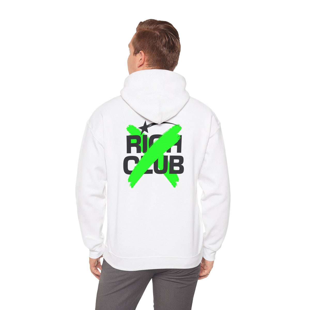 "Rich Club" Green Logo Unisex College Hoodie - Broke & Dreamin' Hoodies
