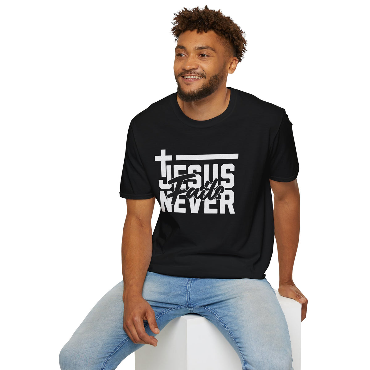 "Jesus Never Fails” Unisex T-Shirt - Broke & Dreamin' T-Shirts