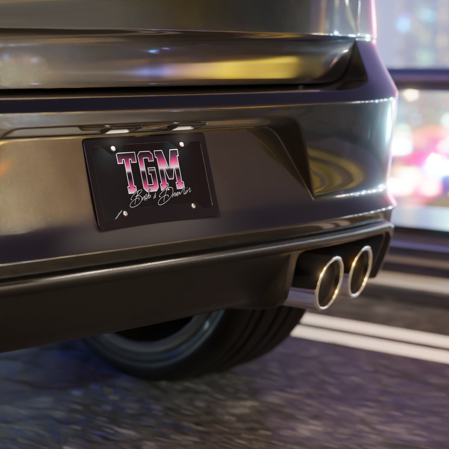 “TGM Vice City” Car Vanity Plate - Broke & Dreamin' Vanity Plates