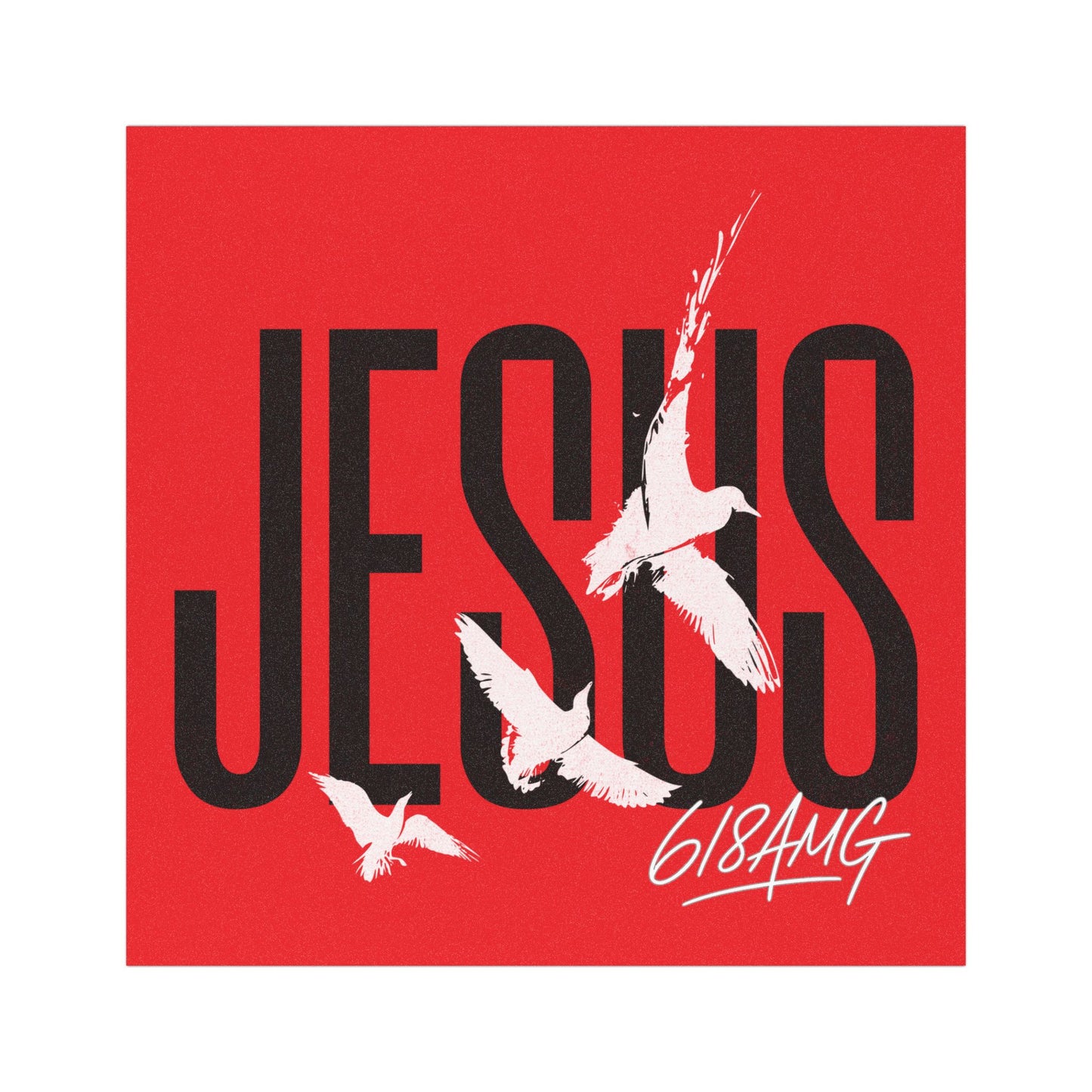 "Jesus x 618AMG” Red Car Magnet - Broke & Dreamin' Magnets