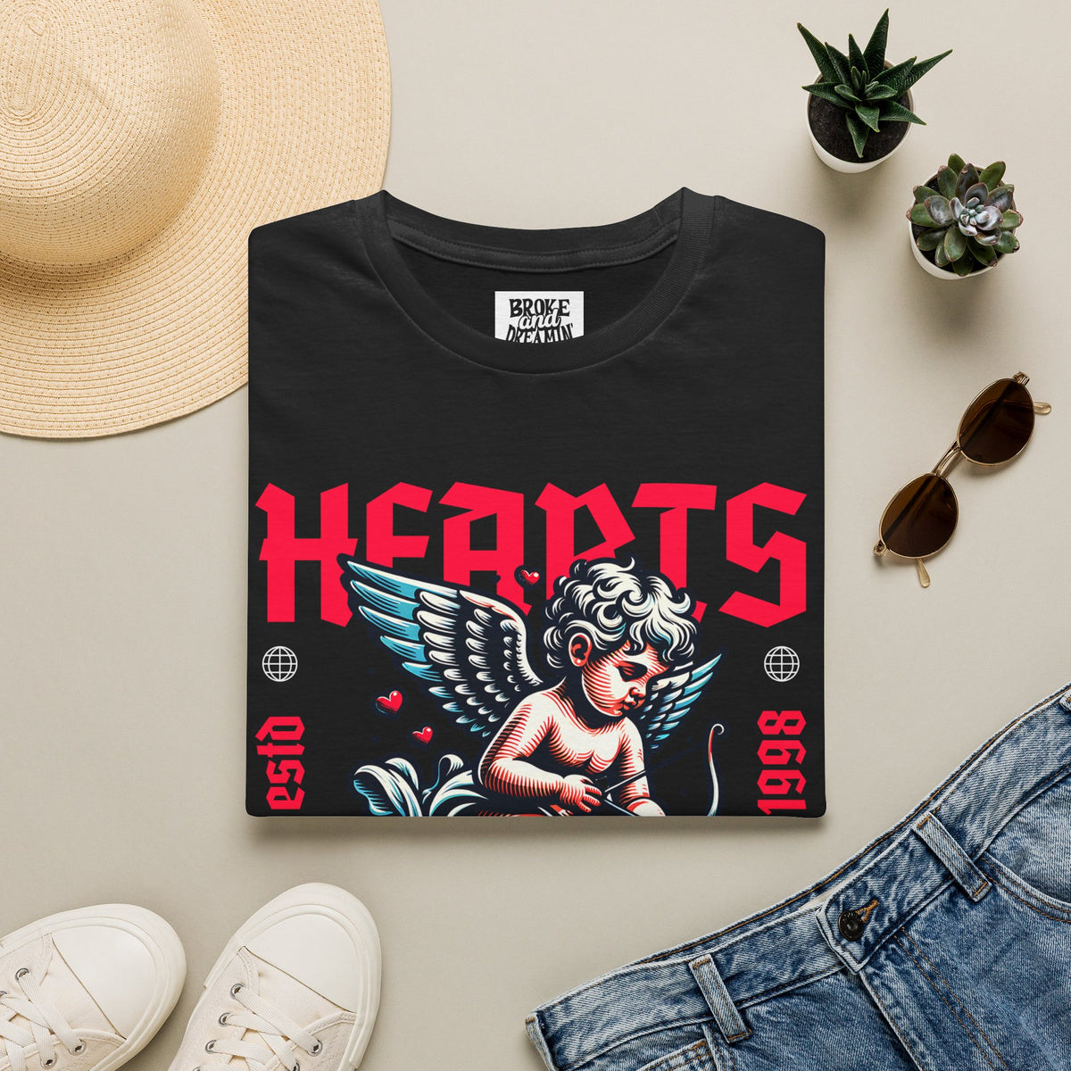 "Hearts” Unisex T-Shirt - Broke & Dreamin' T-Shirts
