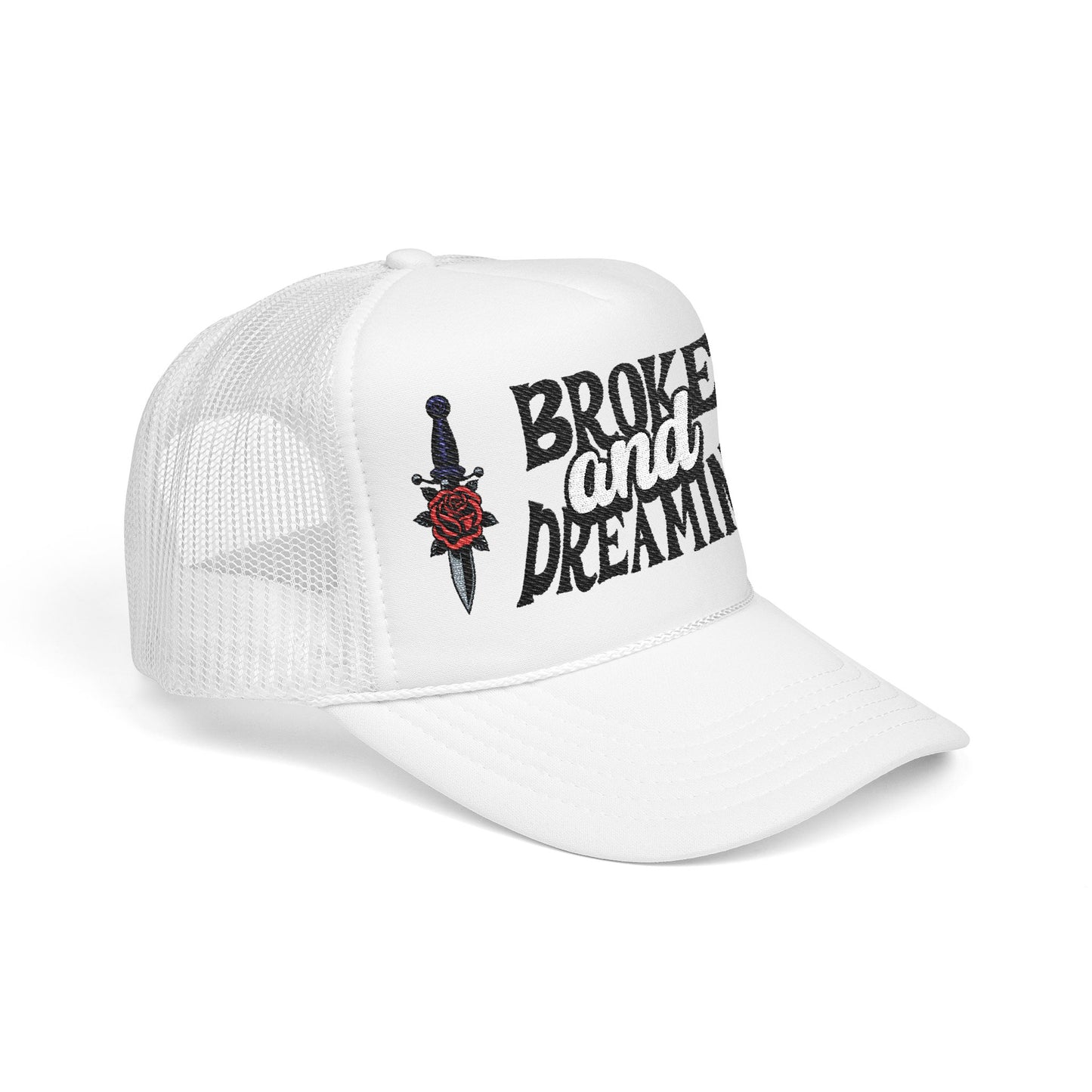"Knife/Rose" Unisex Foam Trucker Hat - Broke and Dreamin' Hats