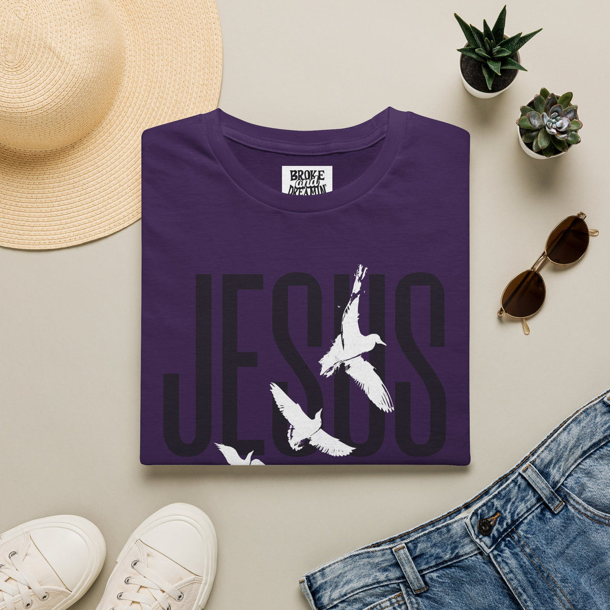 "Jesus Logo” Unisex T-Shirt - Broke & Dreamin' T-Shirts
