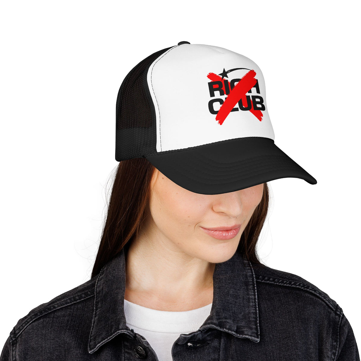 "Rich Club" Red Logo Unisex Foam Trucker Hat - Broke and Dreamin' Hats