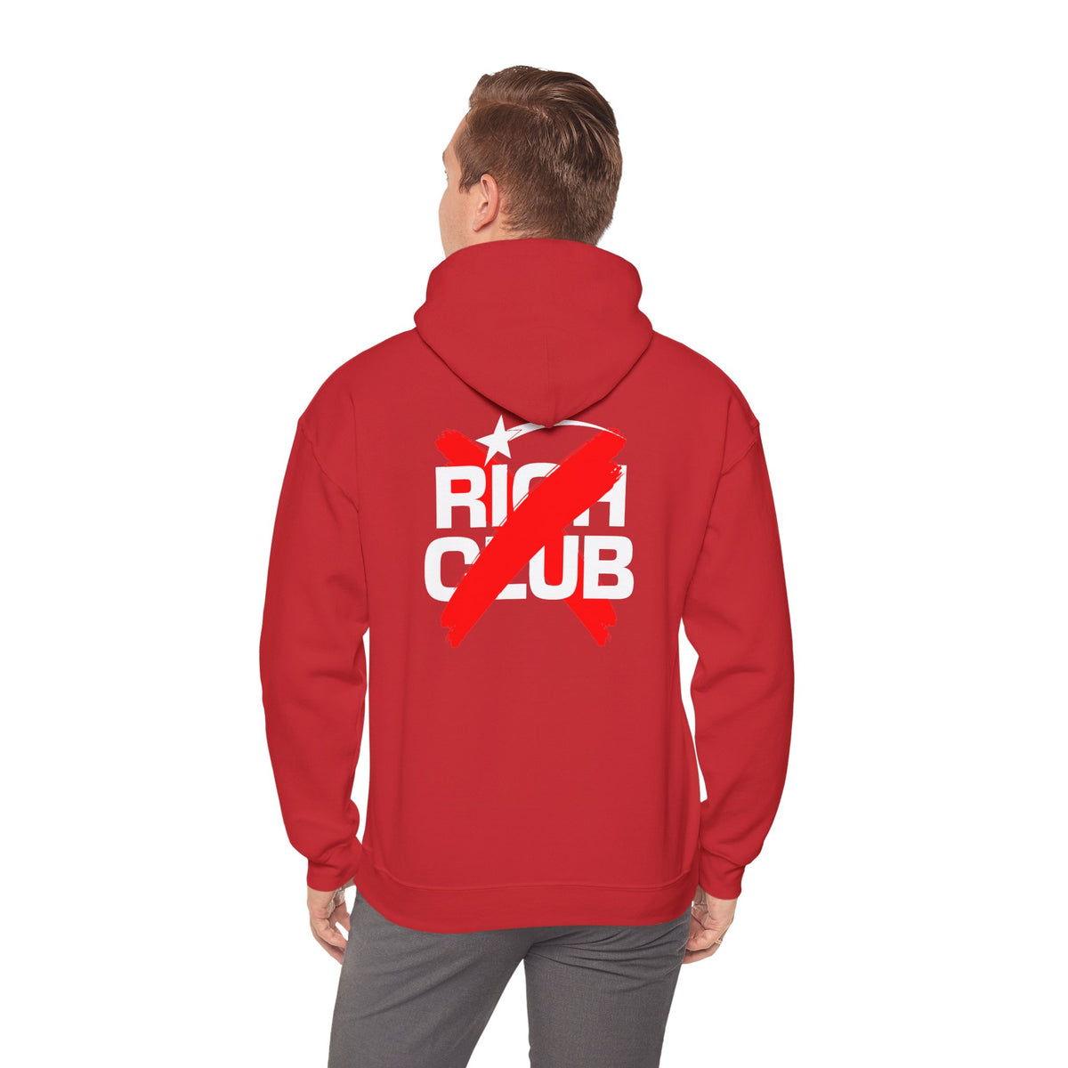 "Rich Club" Red Logo Unisex College Hoodie - Broke & Dreamin' Hoodies