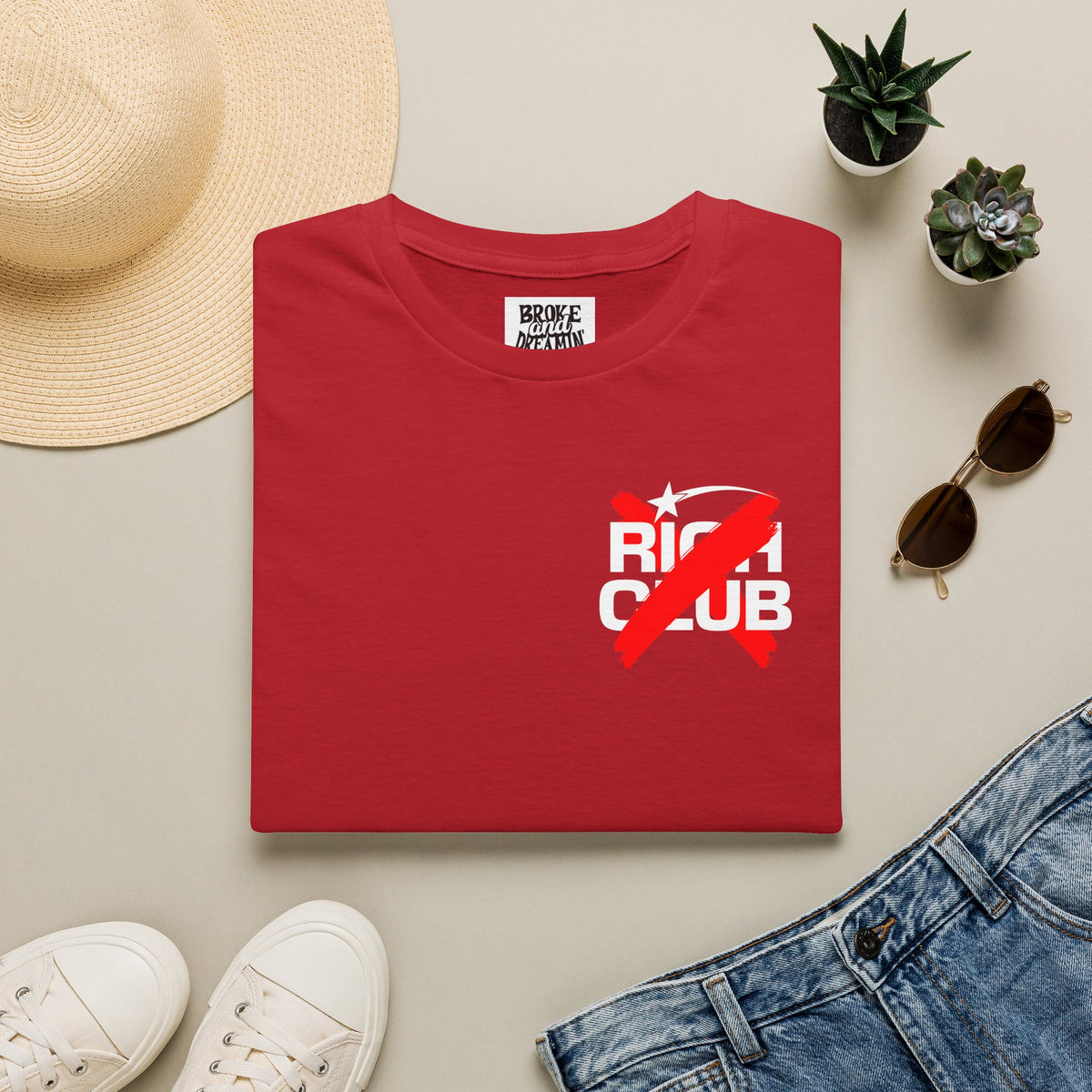 "Rich Club" Red Logo Unisex T-Shirt - Broke & Dreamin' T-Shirts
