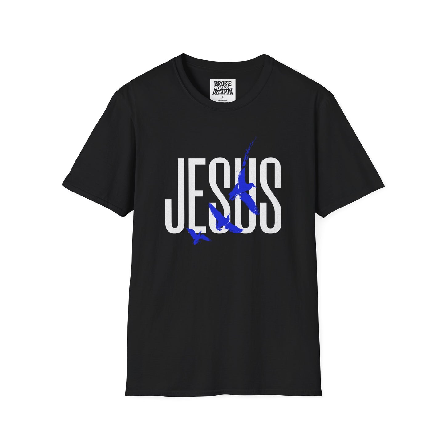 "Jesus Blue Logo” Unisex T-Shirt - Broke & Dreamin' T-Shirts