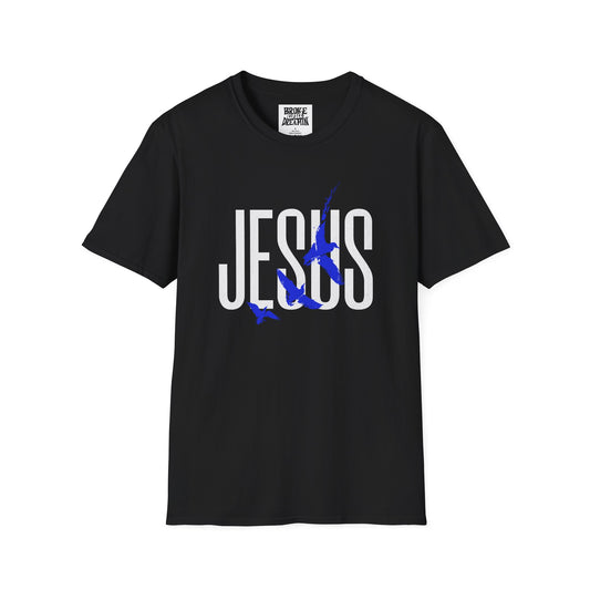 "Jesus Blue Logo” Unisex T-Shirt - Broke & Dreamin' T-Shirts