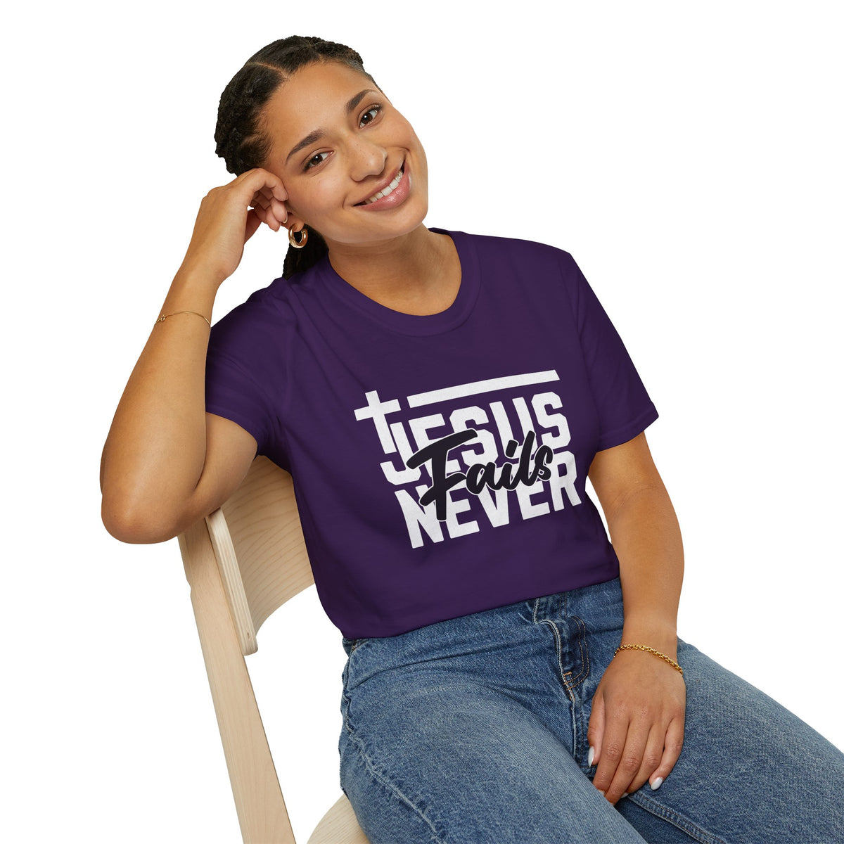"Jesus Never Fails” Unisex T-Shirt - Broke & Dreamin' T-Shirts