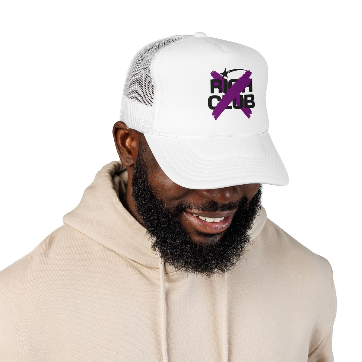 "Rich Club" Purple Logo Unisex Foam Trucker Hat - Broke and Dreamin' Hats