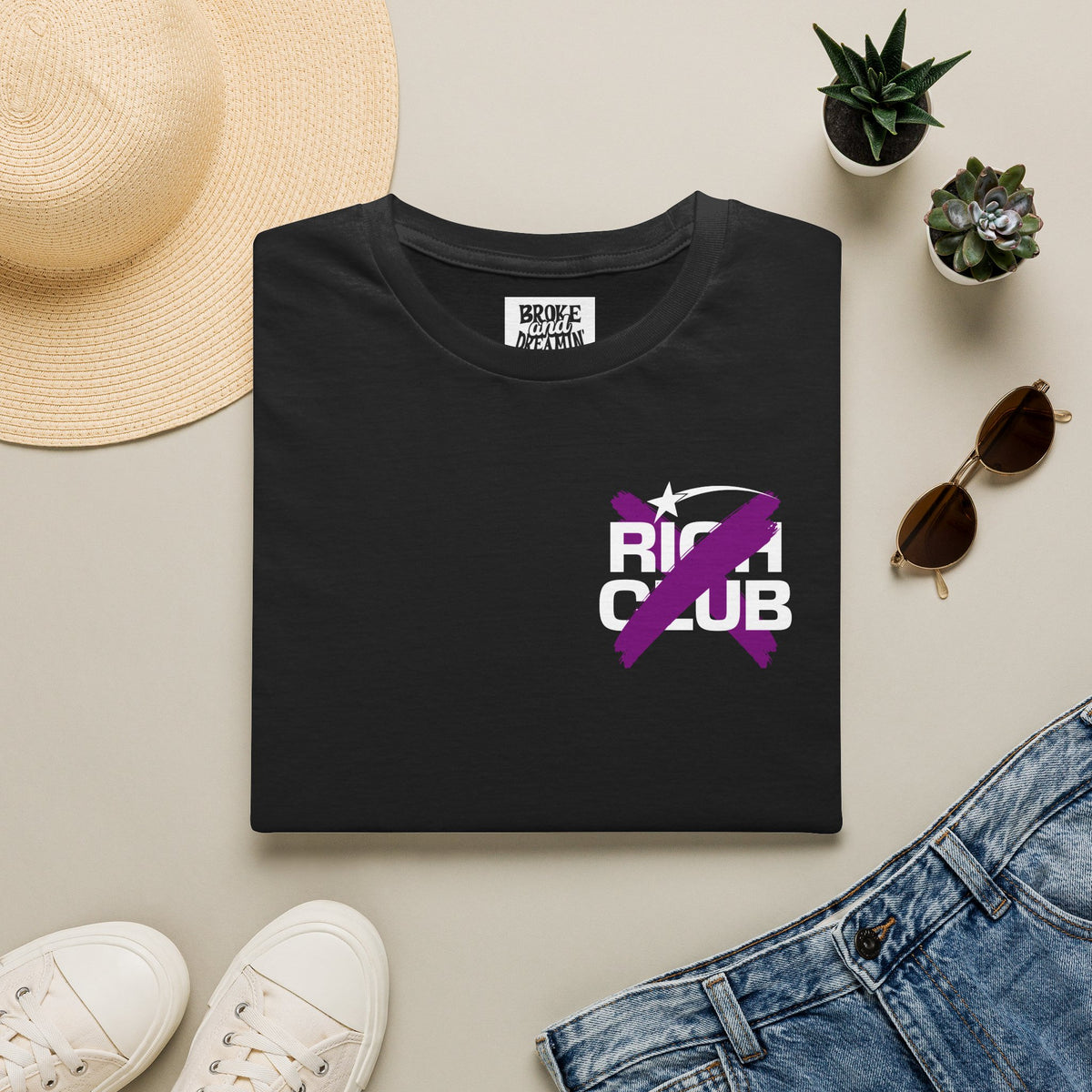 "Rich Club" Purple Logo Unisex T-Shirt - Broke & Dreamin' T-Shirts