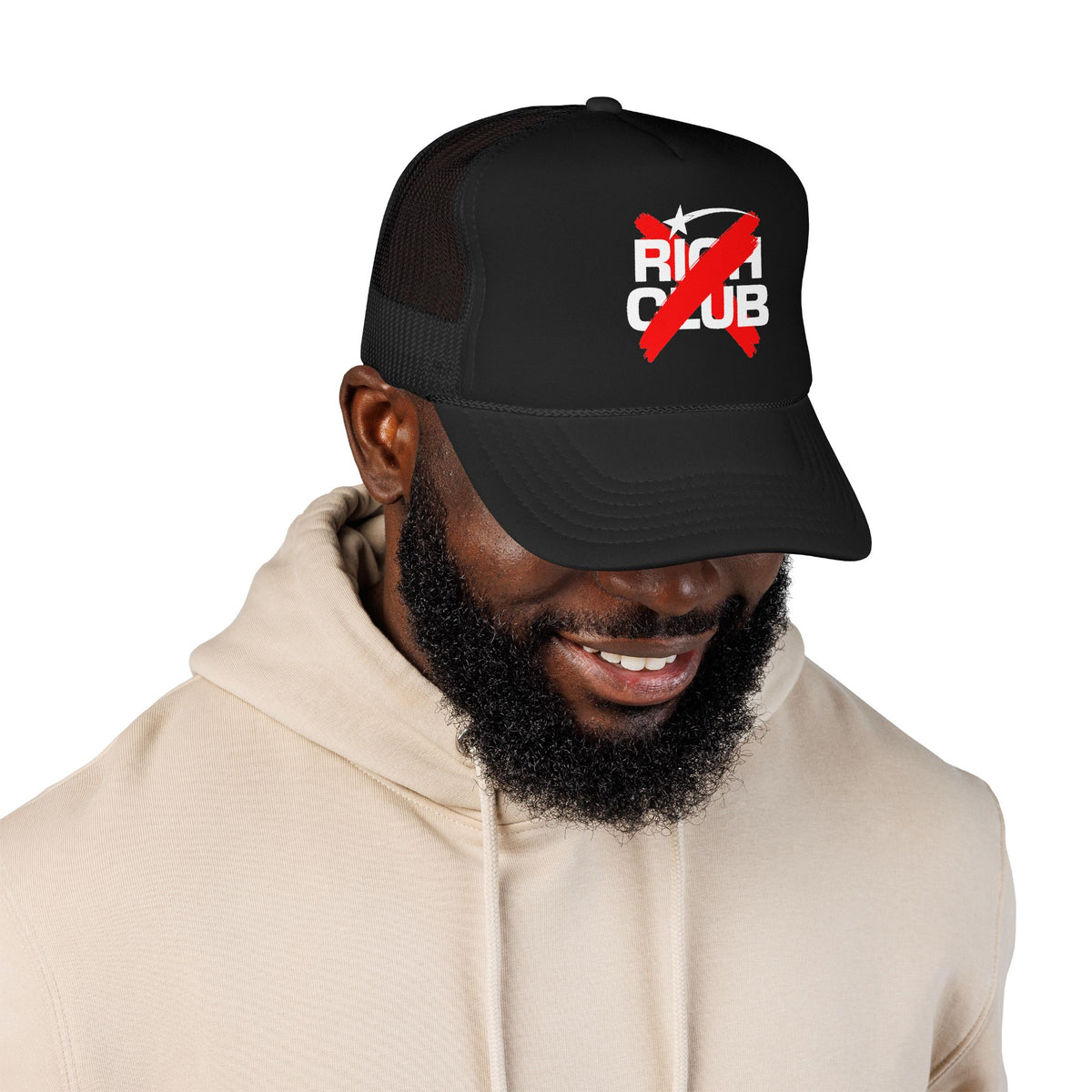 "Rich Club" Red Logo Unisex Foam Trucker Hat - Broke and Dreamin' Hats