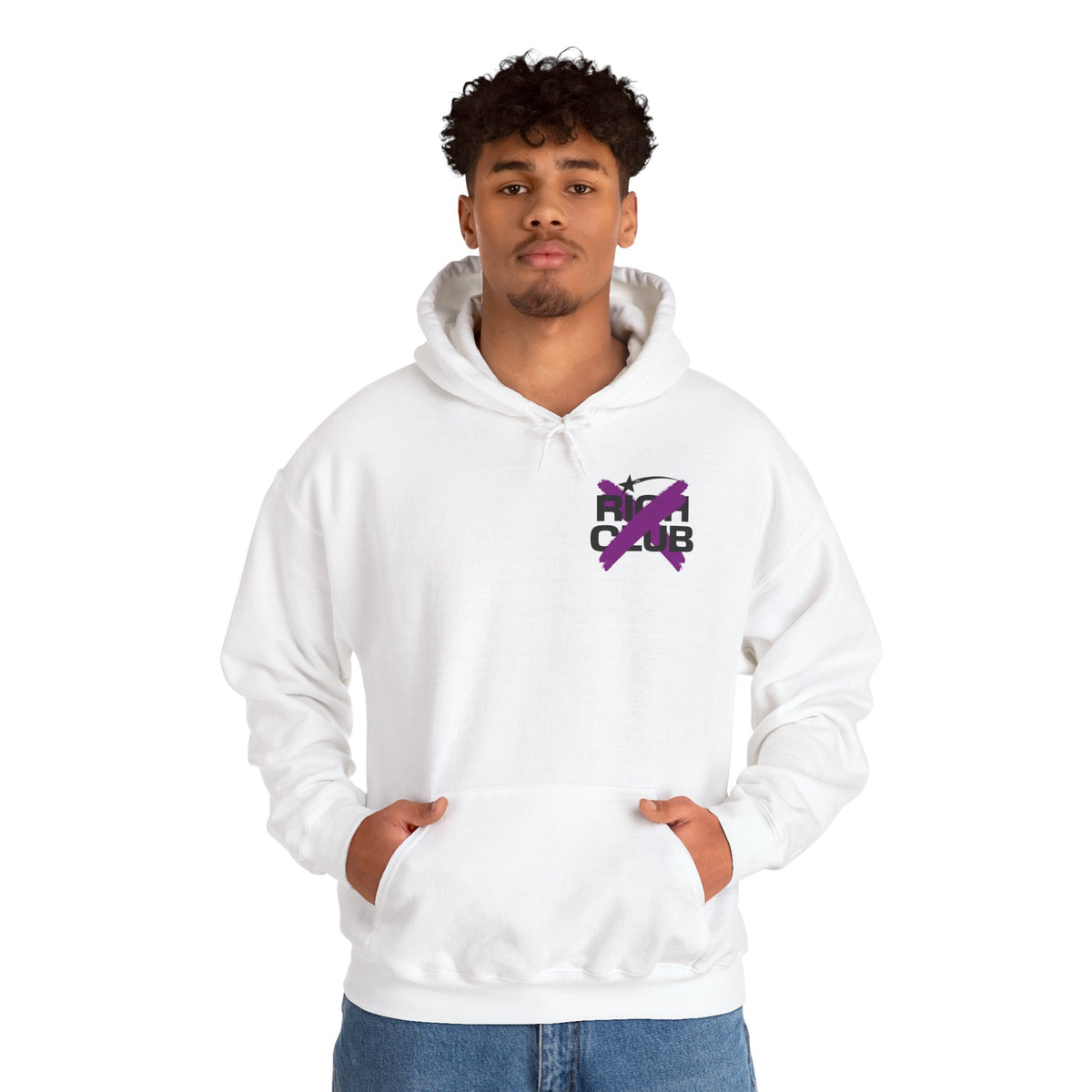 "Rich Club" Purple Logo Unisex College Hoodie - Broke & Dreamin' Hoodies