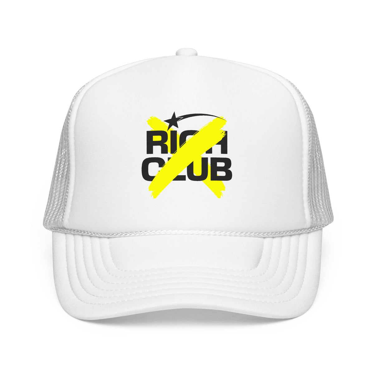 "Rich Club" Yellow Logo Unisex Foam Trucker Hat - Broke and Dreamin' Hats