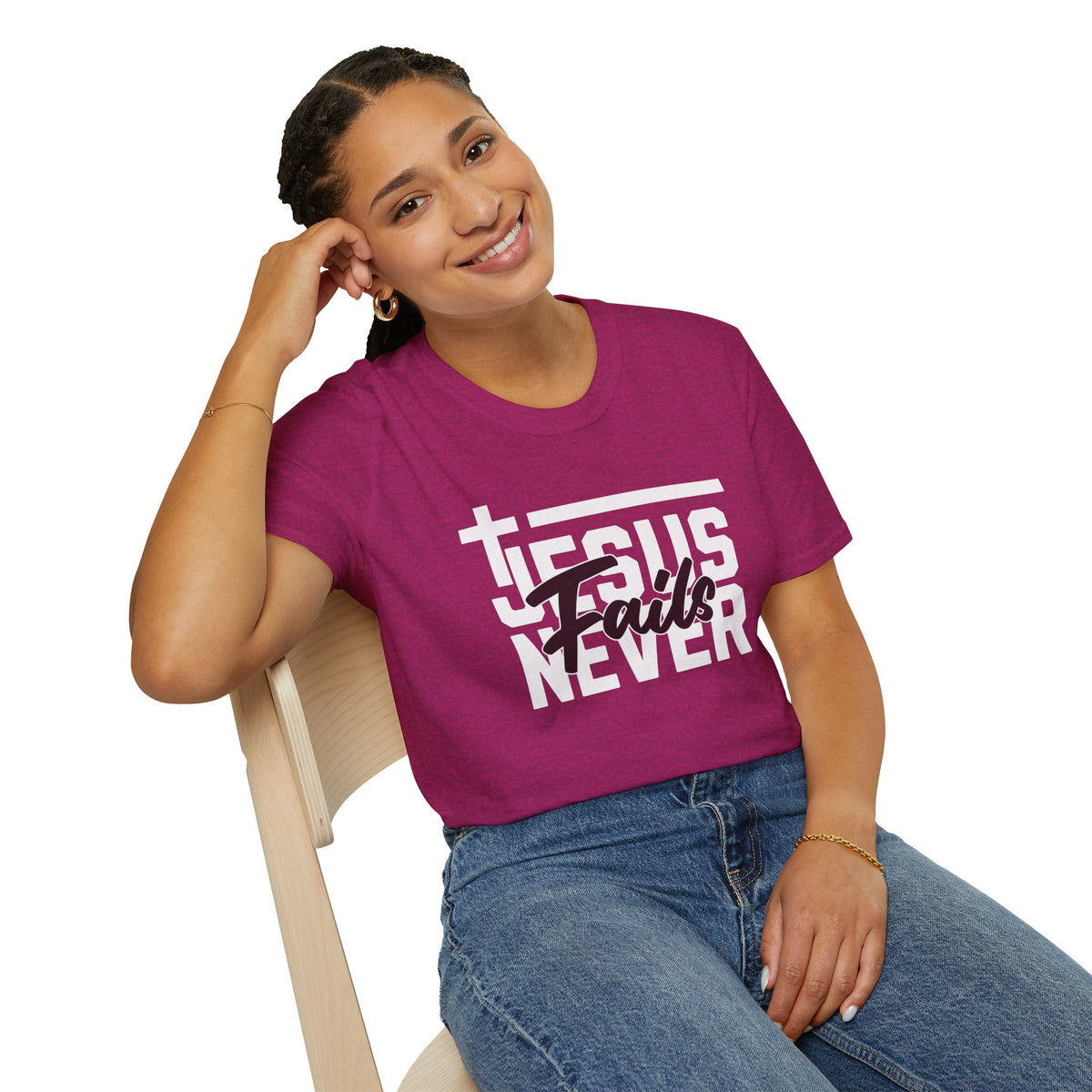 "Jesus Never Fails” Unisex T-Shirt - Broke & Dreamin' T-Shirts
