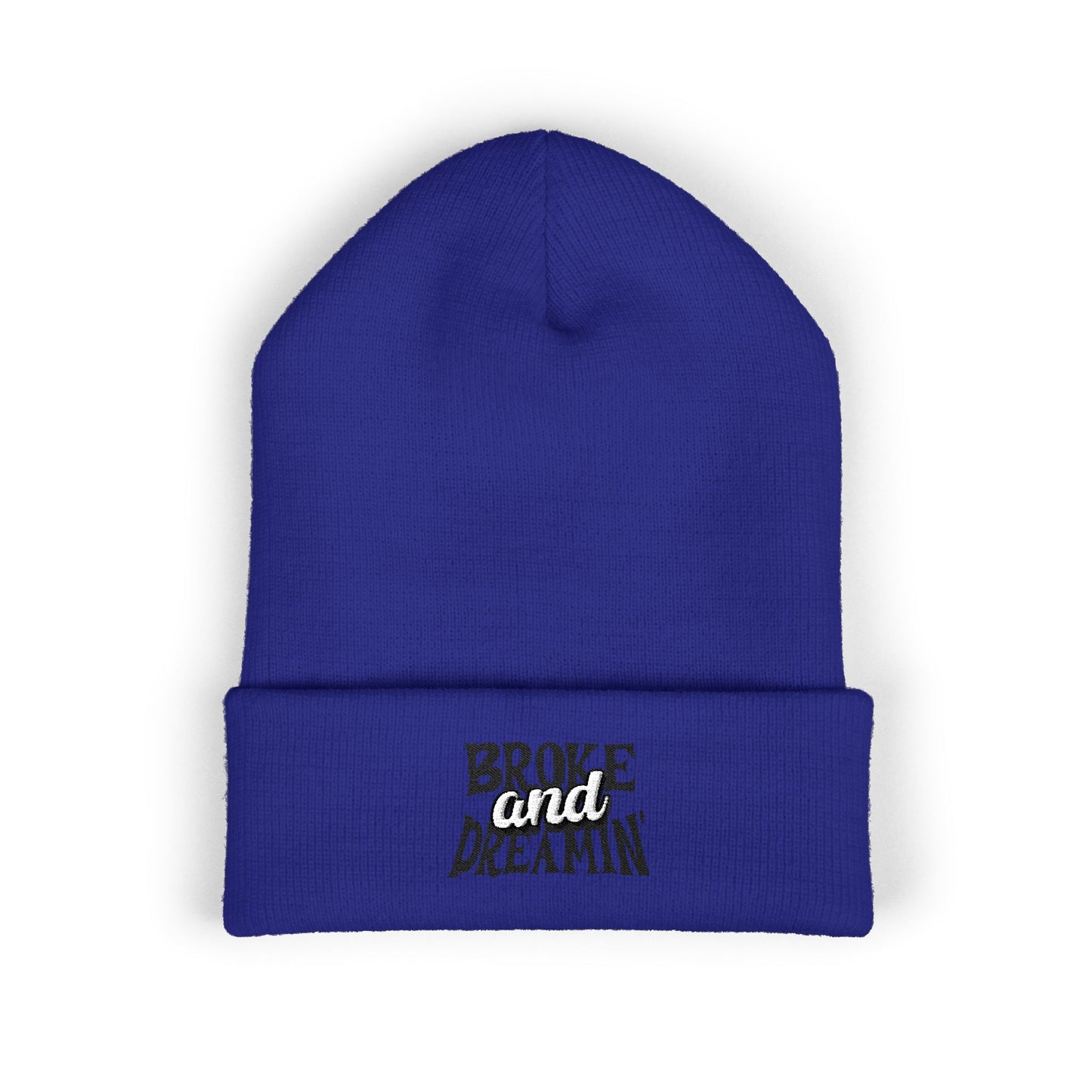 "Broke and Dreamin' Logo" Embroidered Cuffed Beanie - Broke & Dreamin' Beanies