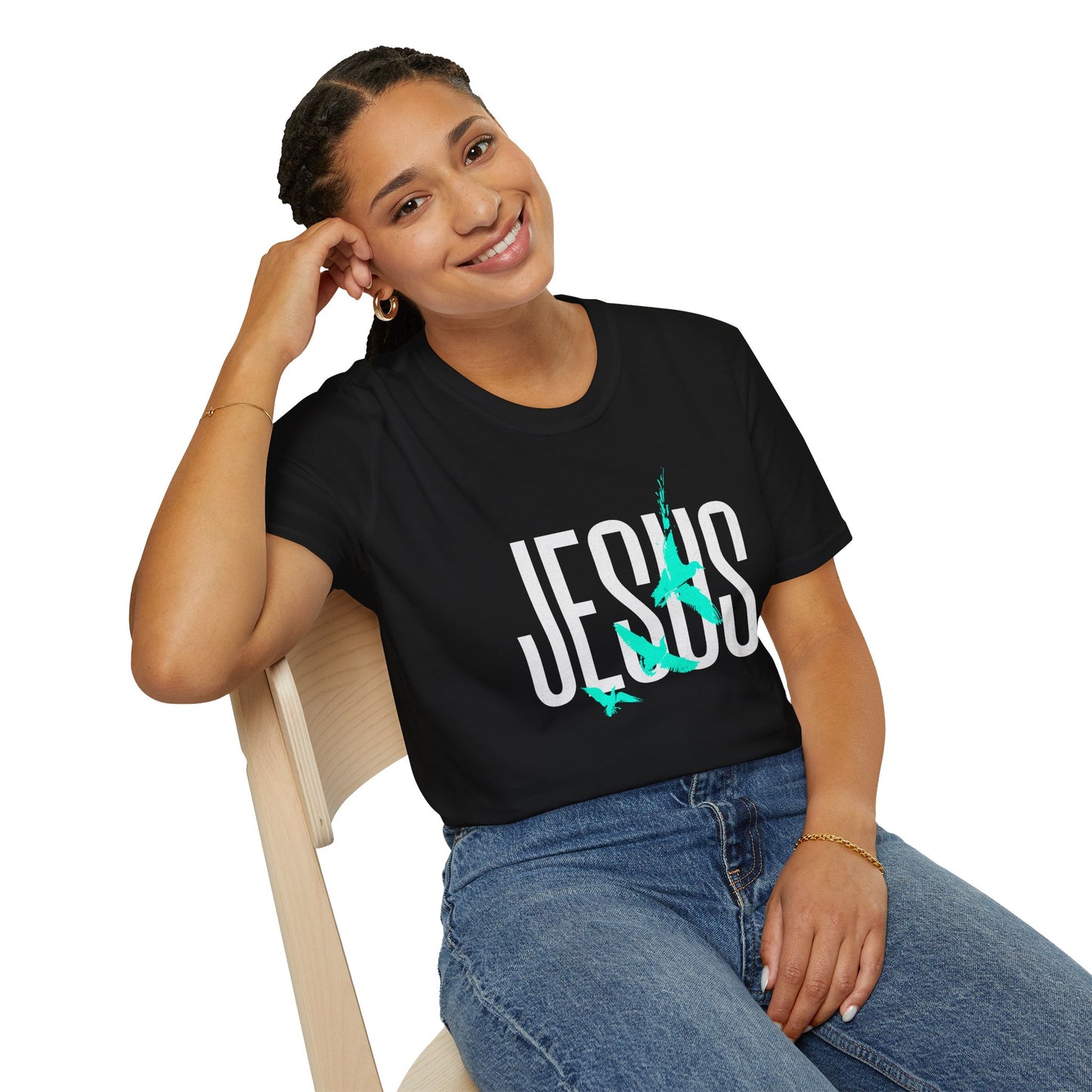 "Jesus Teal Logo” Unisex T-Shirt - Broke & Dreamin' T-Shirts