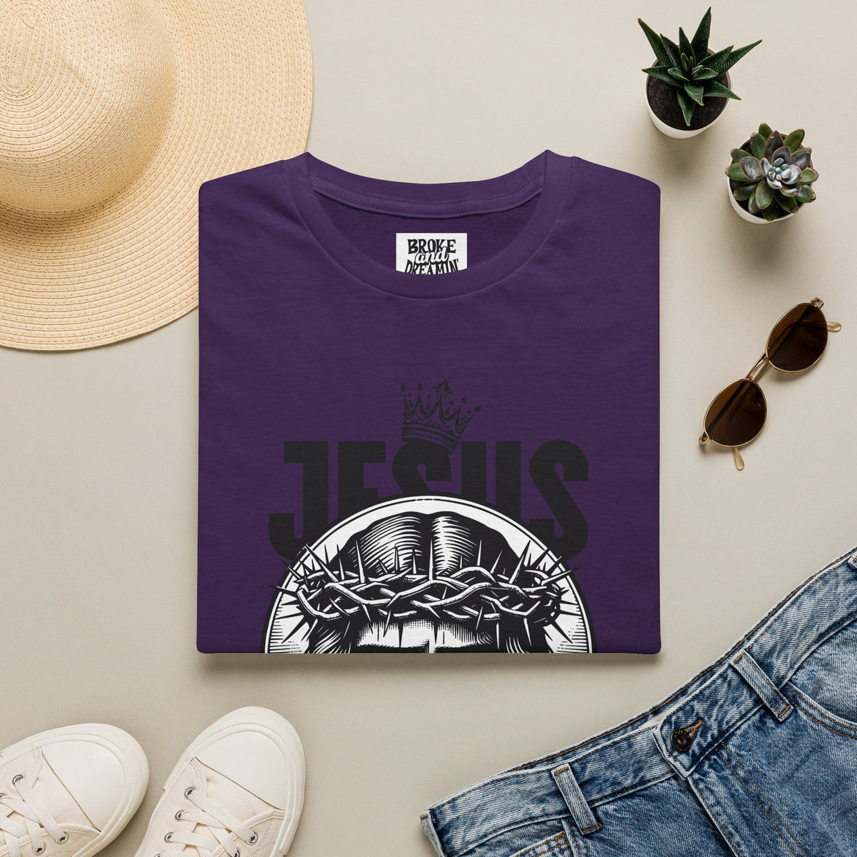 "Jesus Is King” Unisex T-Shirt - Broke & Dreamin' T-Shirts