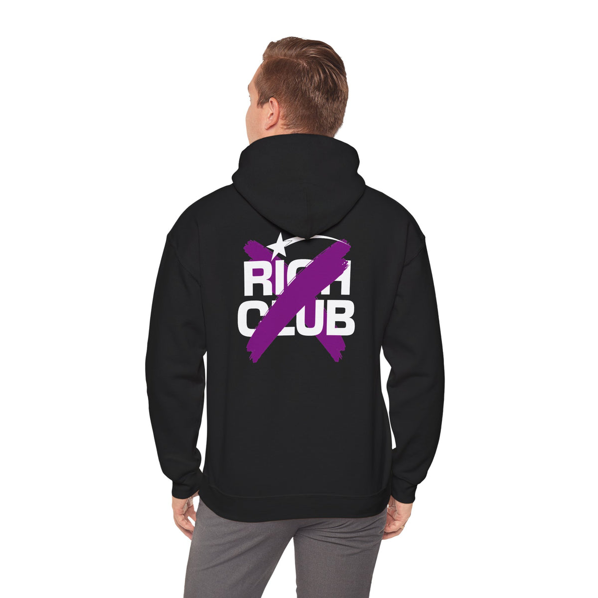 "Rich Club" Purple Logo Unisex College Hoodie - Broke & Dreamin' Hoodies
