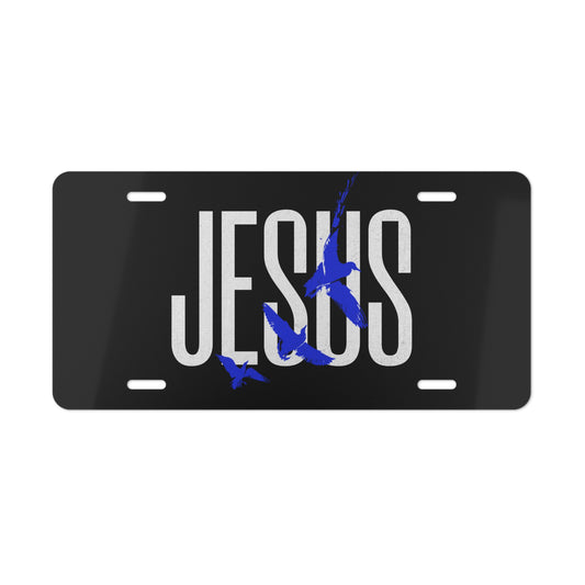 "Jesus Logo Blue" Vanity Plate - Broke & Dreamin' Vanity Plates