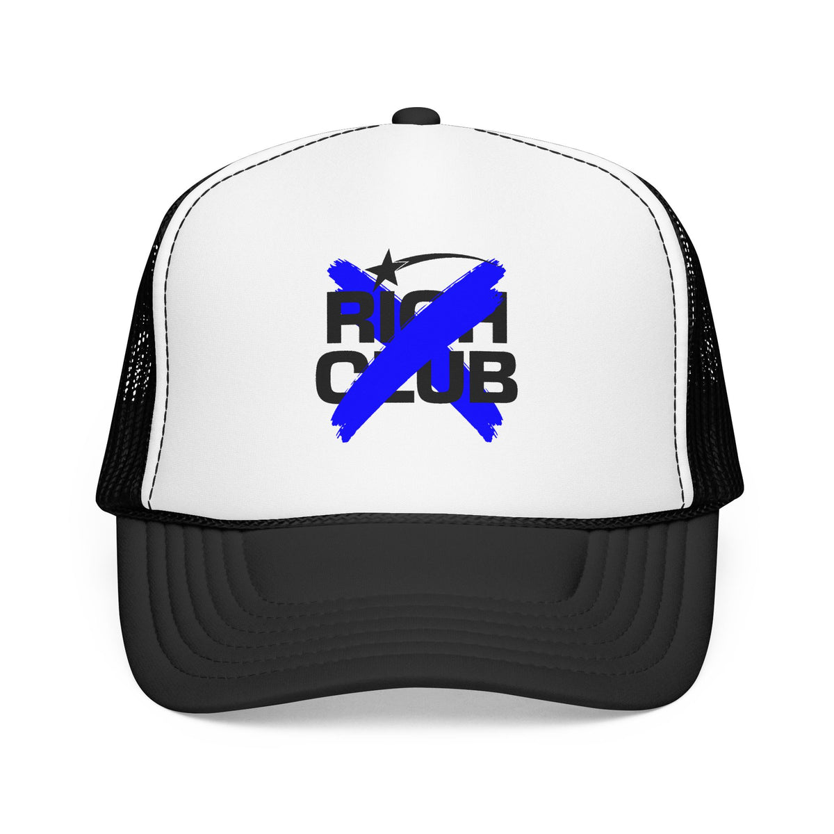 "Rich Club" Blue Logo Unisex Foam Trucker Hat - Broke and Dreamin' Hats