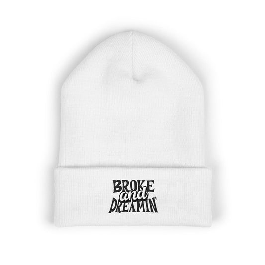 "Broke and Dreamin' Logo" Embroidered Cuffed Beanie - Broke & Dreamin' Beanies