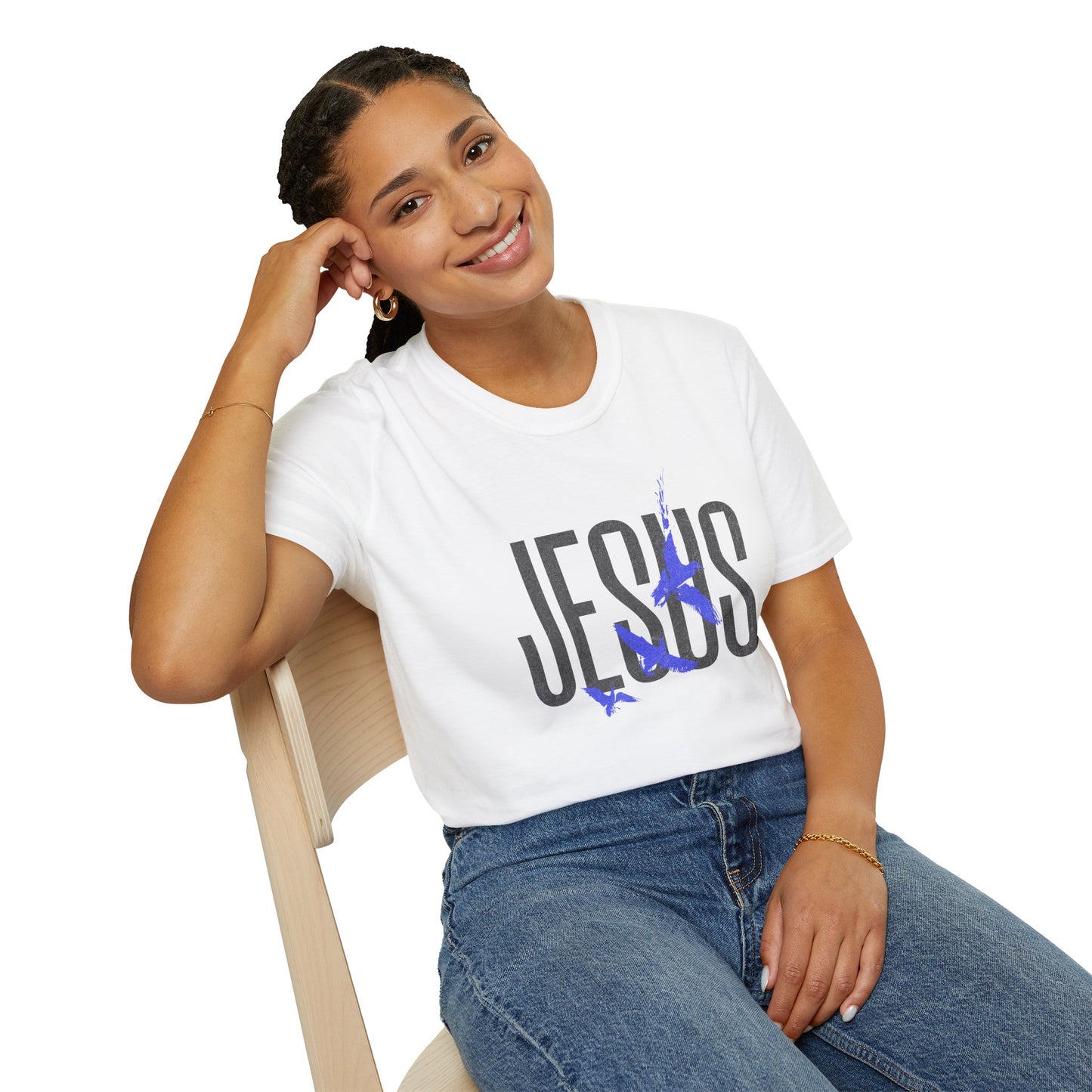 "Jesus Blue Logo” Unisex T-Shirt - Broke & Dreamin' T-Shirts