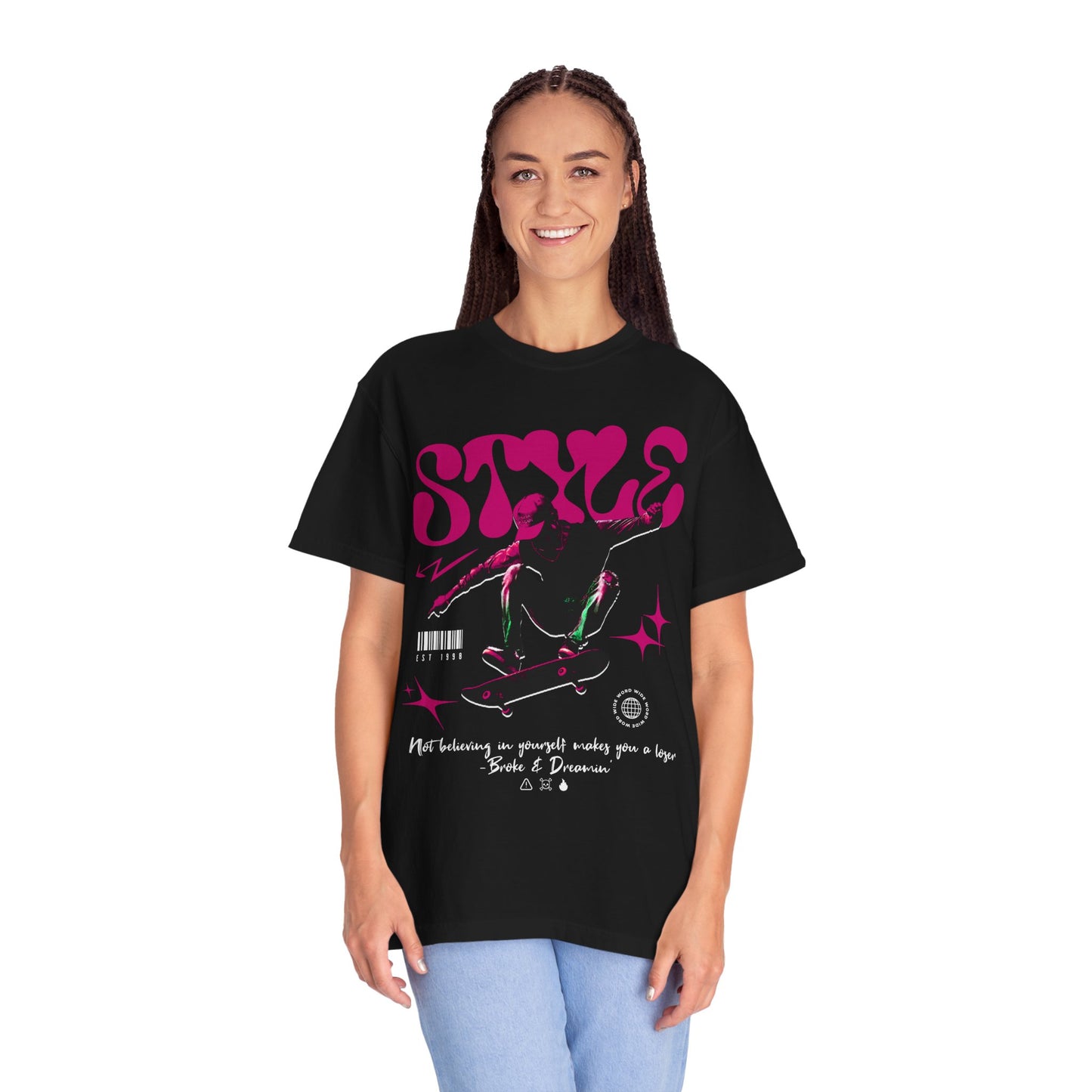“Style” Skateboarder Unisex T-Shirt - Broke & Dreamin' T-Shirts