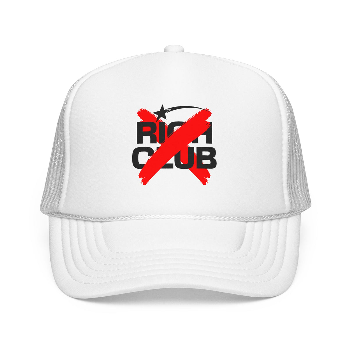 "Rich Club" Red Logo Unisex Foam Trucker Hat - Broke and Dreamin' Hats