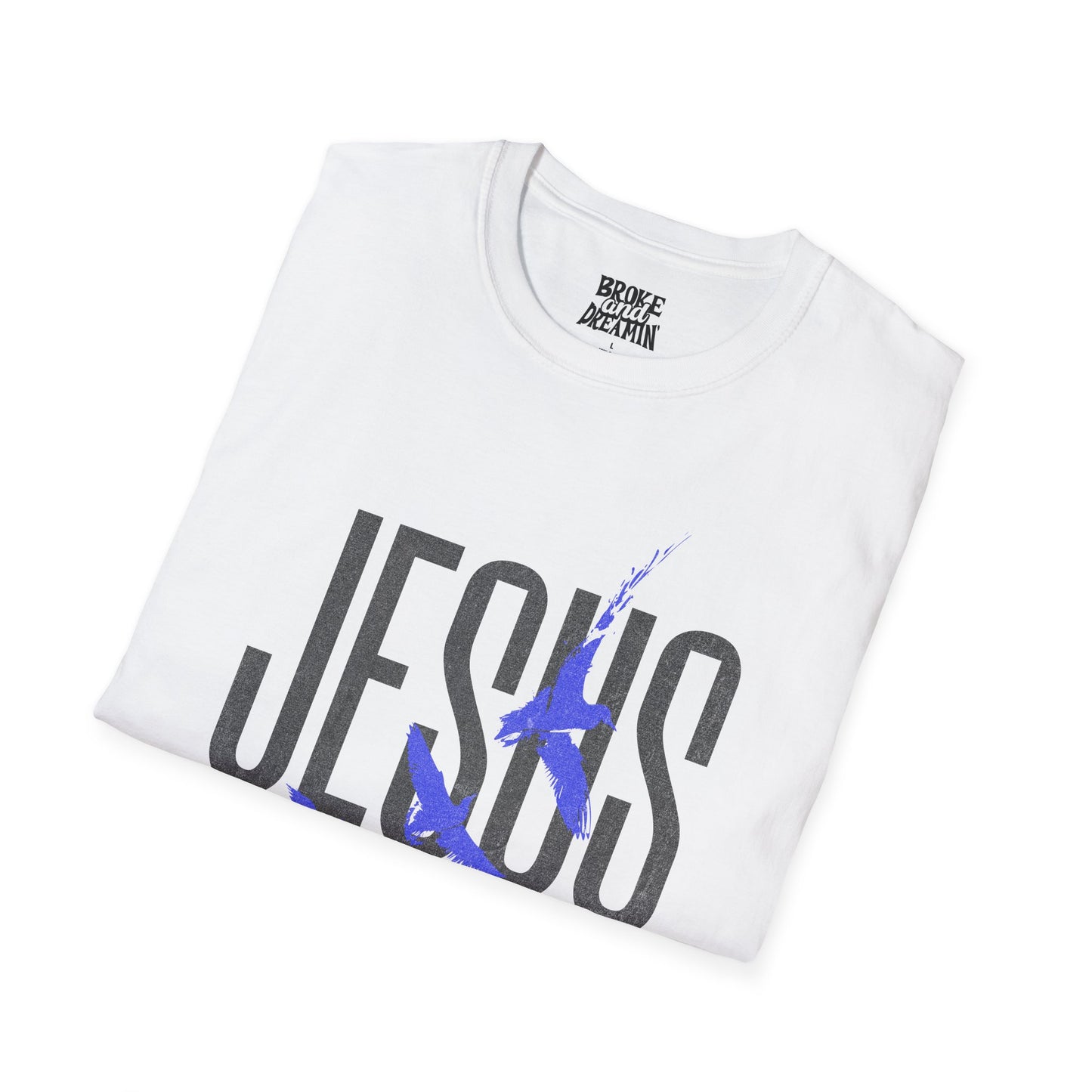 "Jesus Blue Logo” Unisex T-Shirt - Broke & Dreamin' T-Shirts