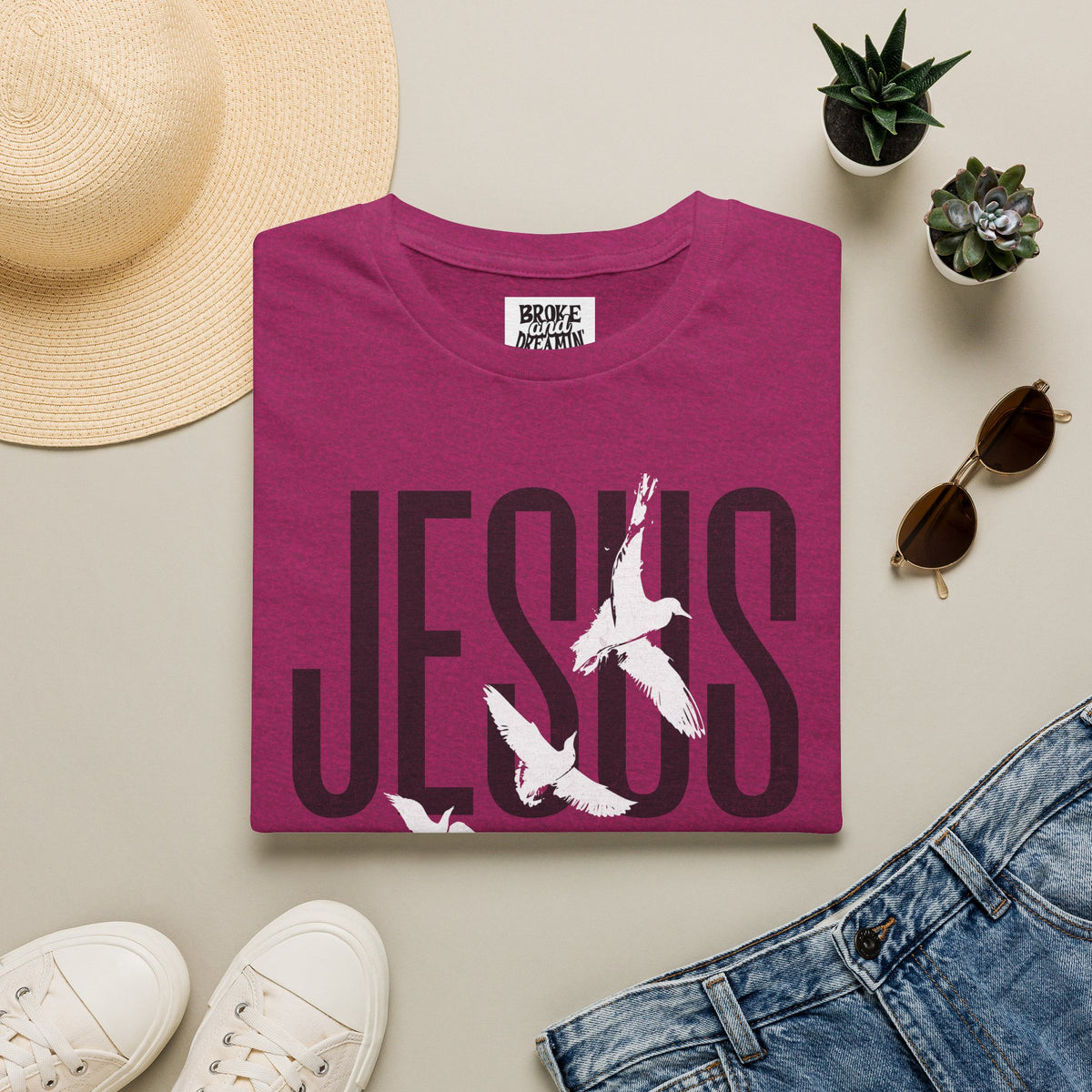 "Jesus Logo” Unisex T-Shirt - Broke & Dreamin' T-Shirts