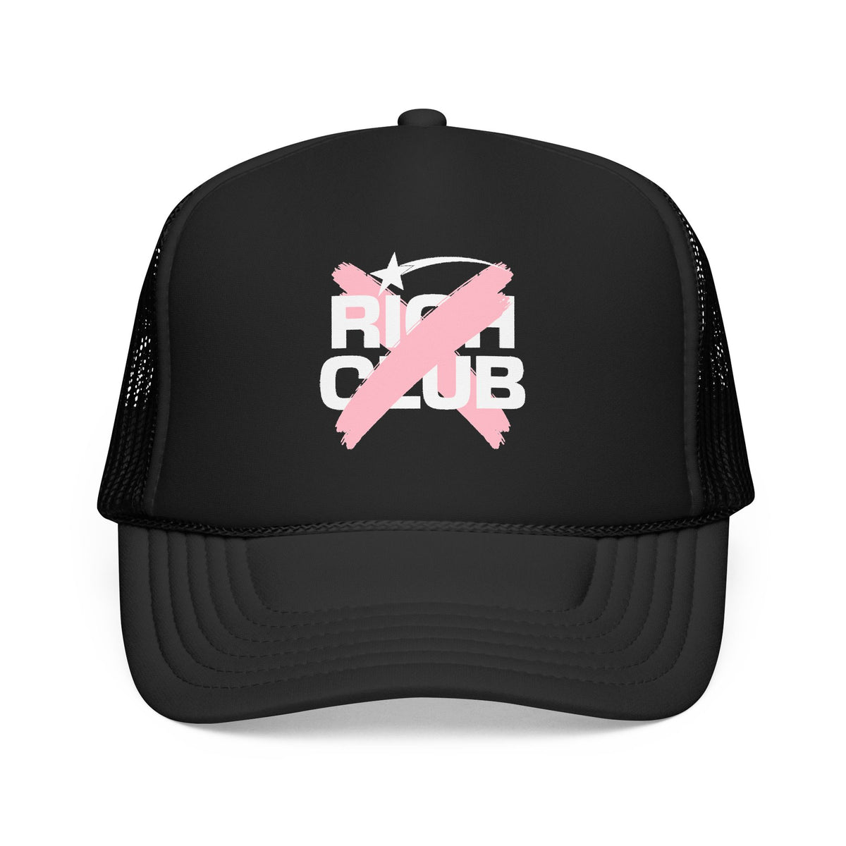 "Rich Club" Pink Logo Unisex Foam Trucker Hat - Broke and Dreamin' Hats