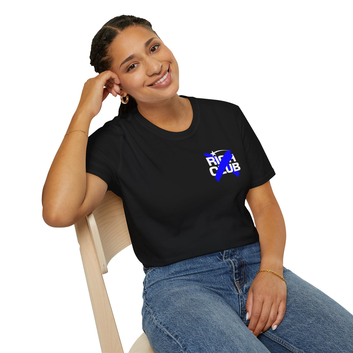 "Rich Club" Blue Logo Unisex T-Shirt - Broke & Dreamin' T-Shirts