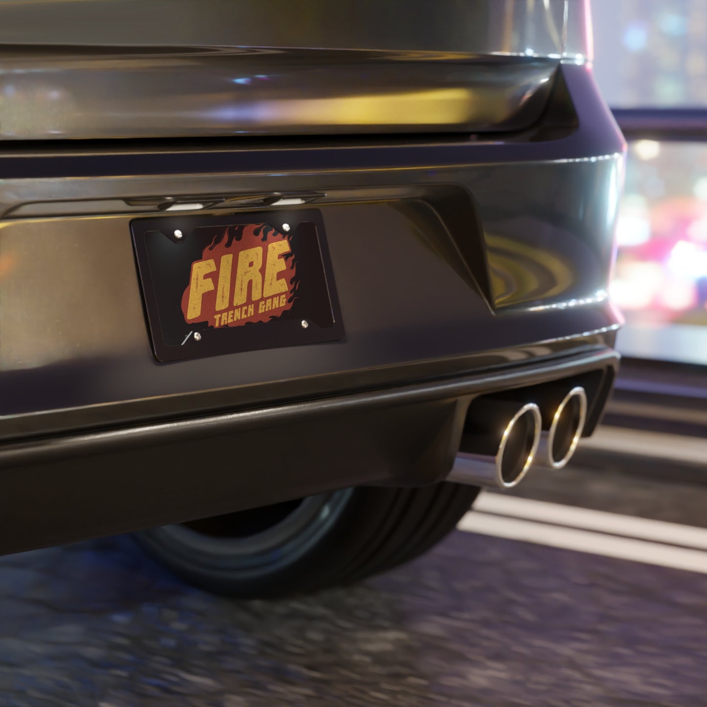 "Fire Trench Gang” Car Vanity Plate - Broke & Dreamin' Vanity Plates