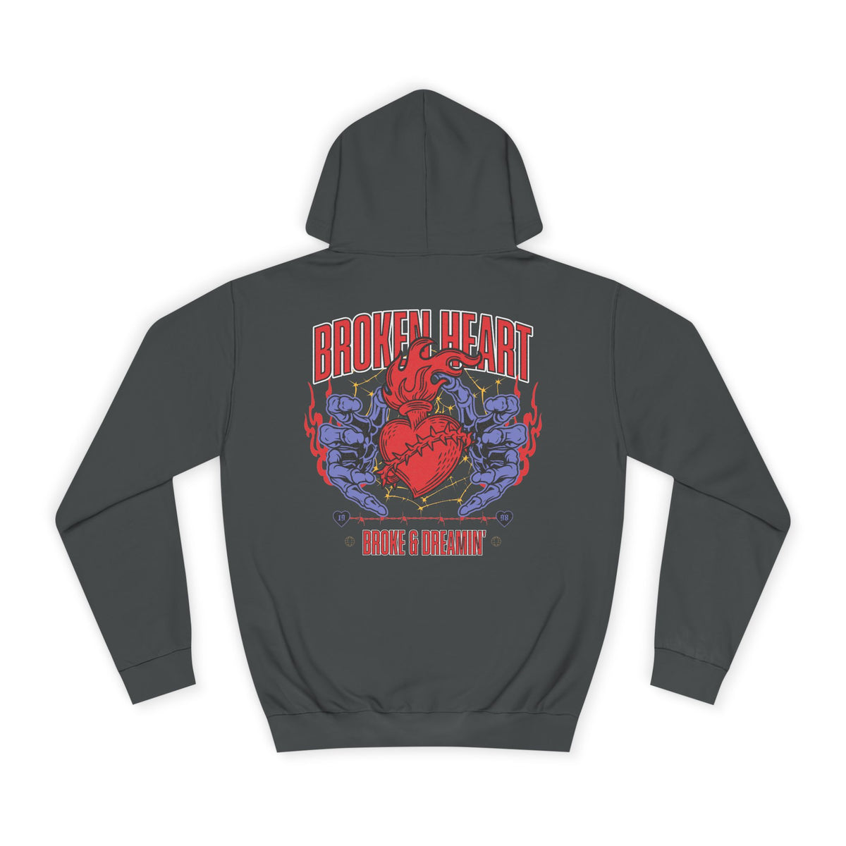 "Heartless" Unisex College Hoodie - Broke & Dreamin' Hoodies
