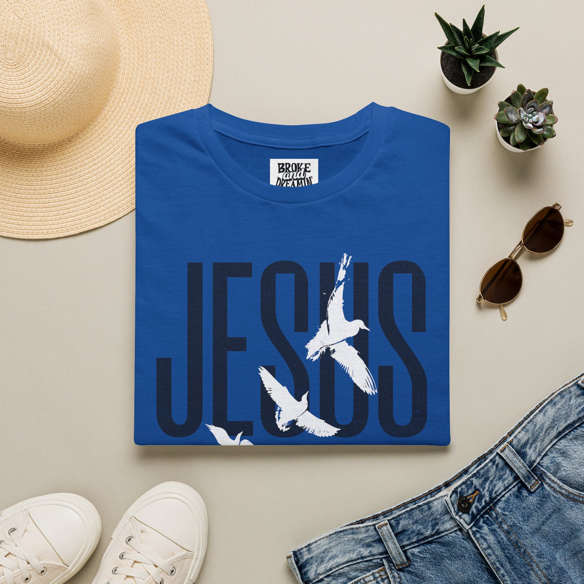 "Jesus Logo” Unisex T-Shirt - Broke & Dreamin' T-Shirts