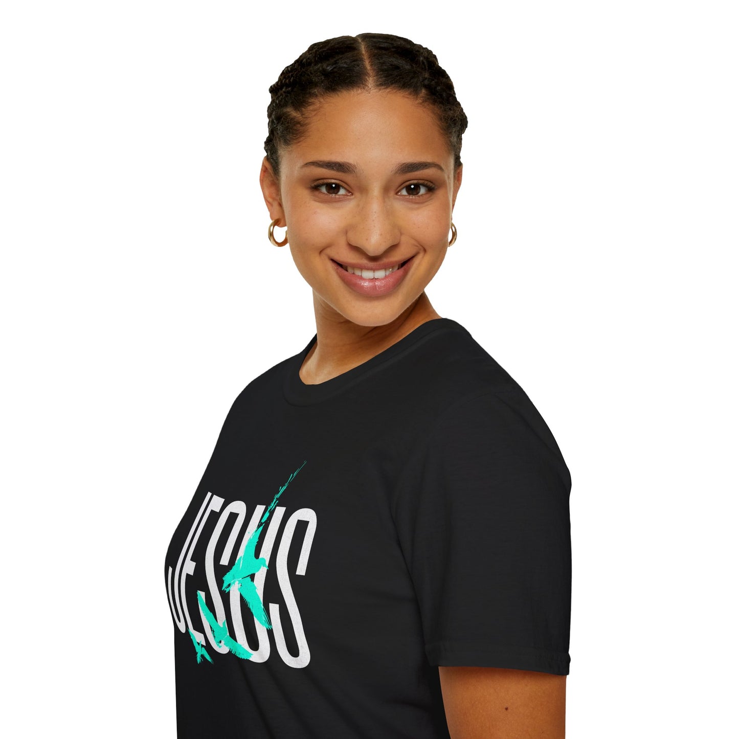 "Jesus Teal Logo” Unisex T-Shirt - Broke & Dreamin' T-Shirts