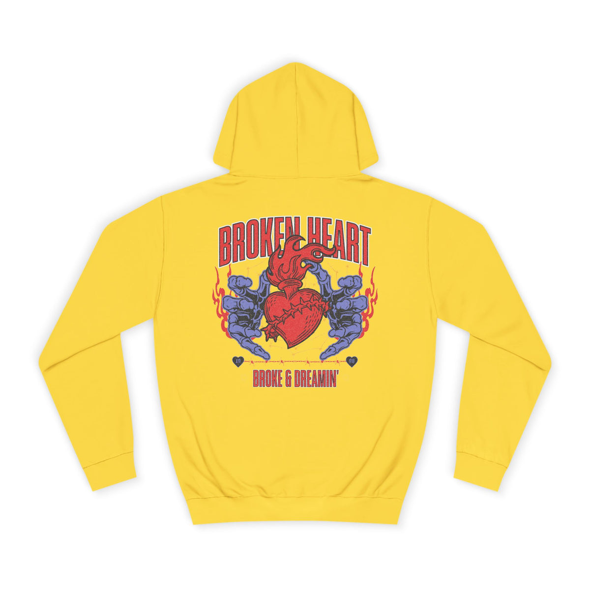"Heartless" Unisex College Hoodie - Broke & Dreamin' Hoodies