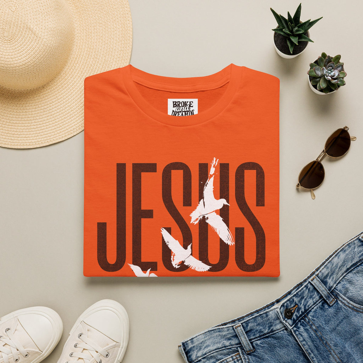 "Jesus Logo” Unisex T-Shirt - Broke & Dreamin' T-Shirts