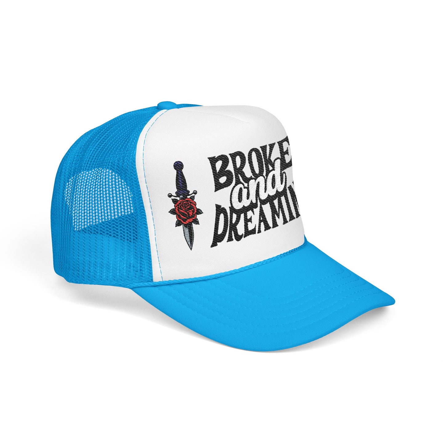 "Knife/Rose" Unisex Foam Trucker Hat - Broke and Dreamin' Hats