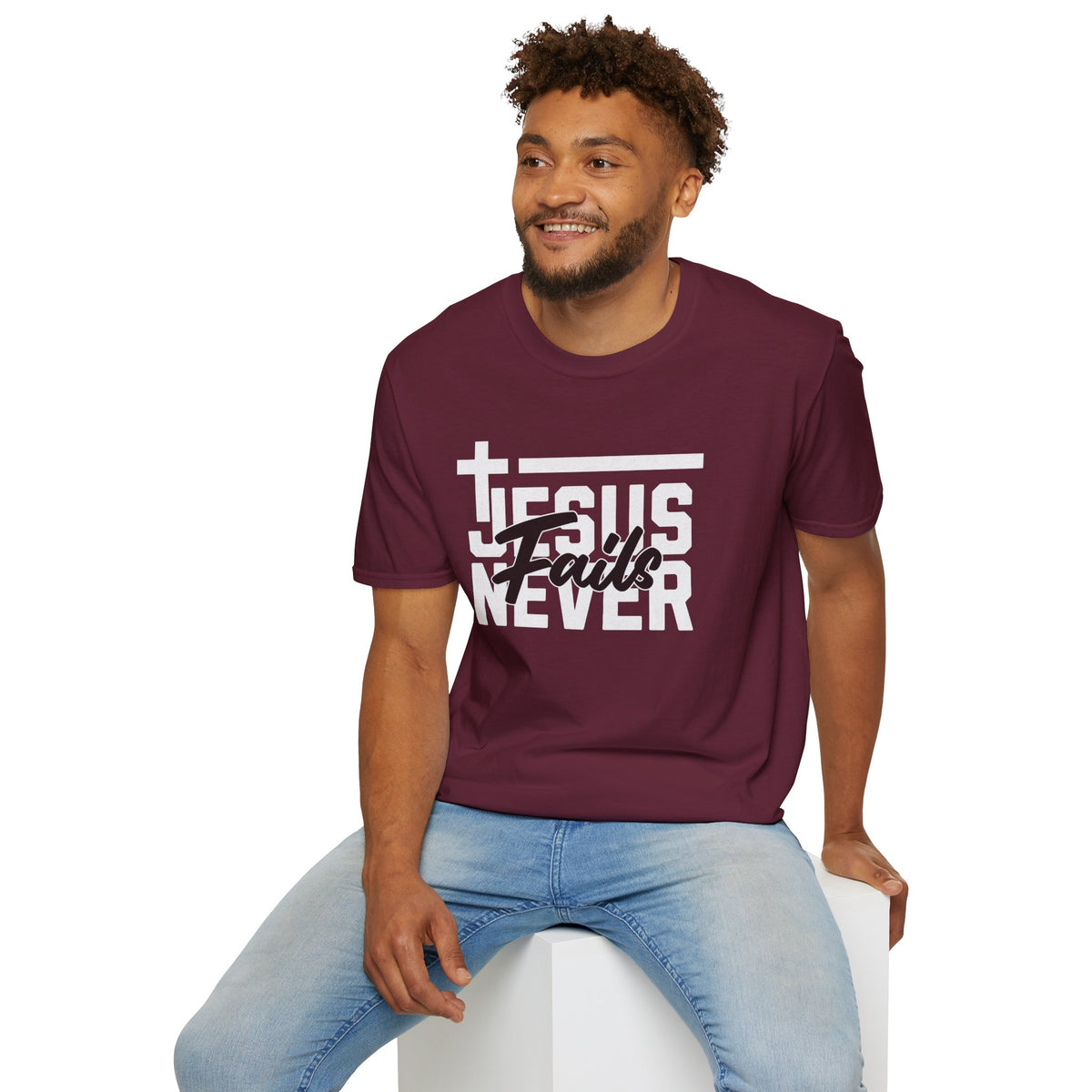 "Jesus Never Fails” Unisex T-Shirt - Broke & Dreamin' T-Shirts