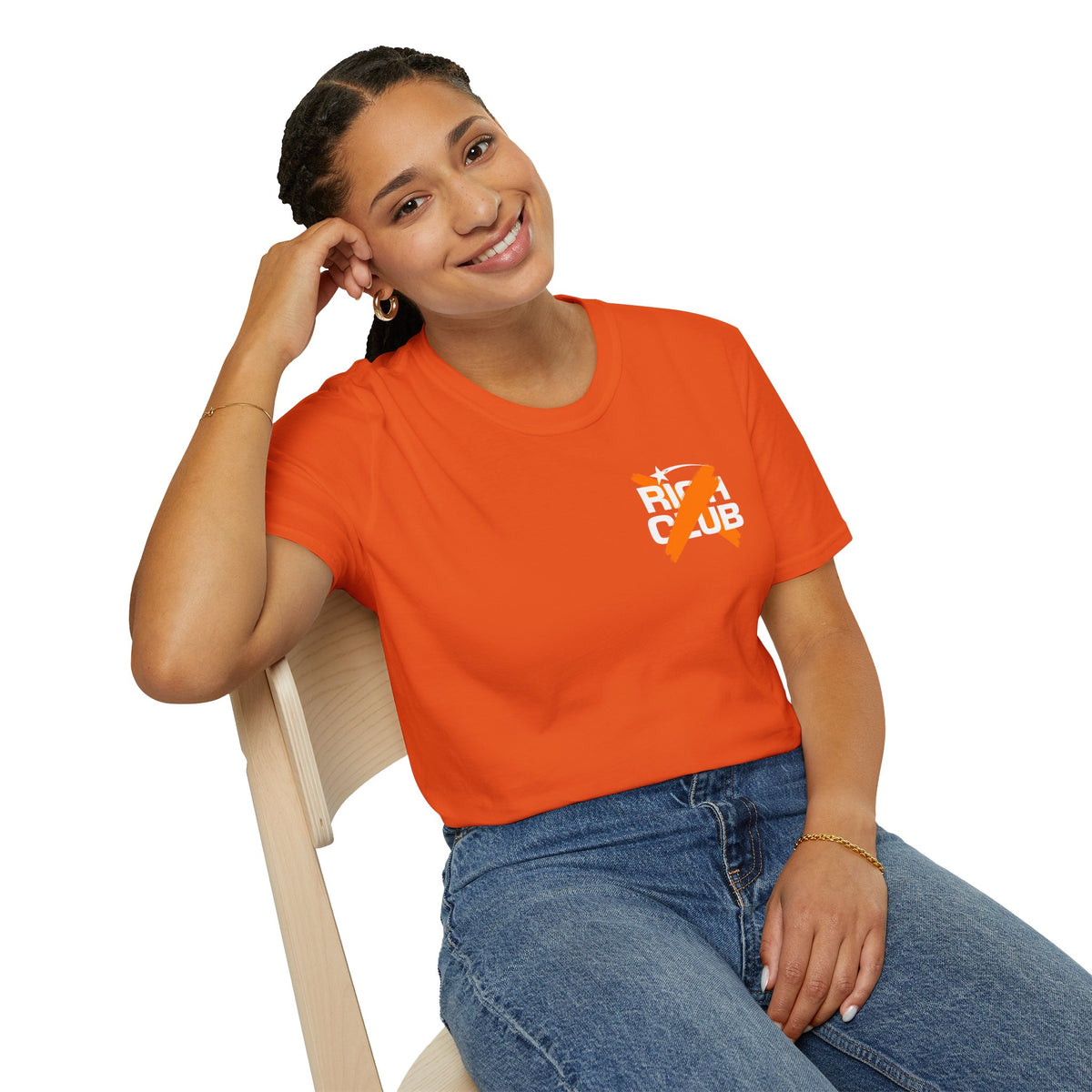 "Rich Club" Orange Logo Unisex T-Shirt - Broke & Dreamin' T-Shirts