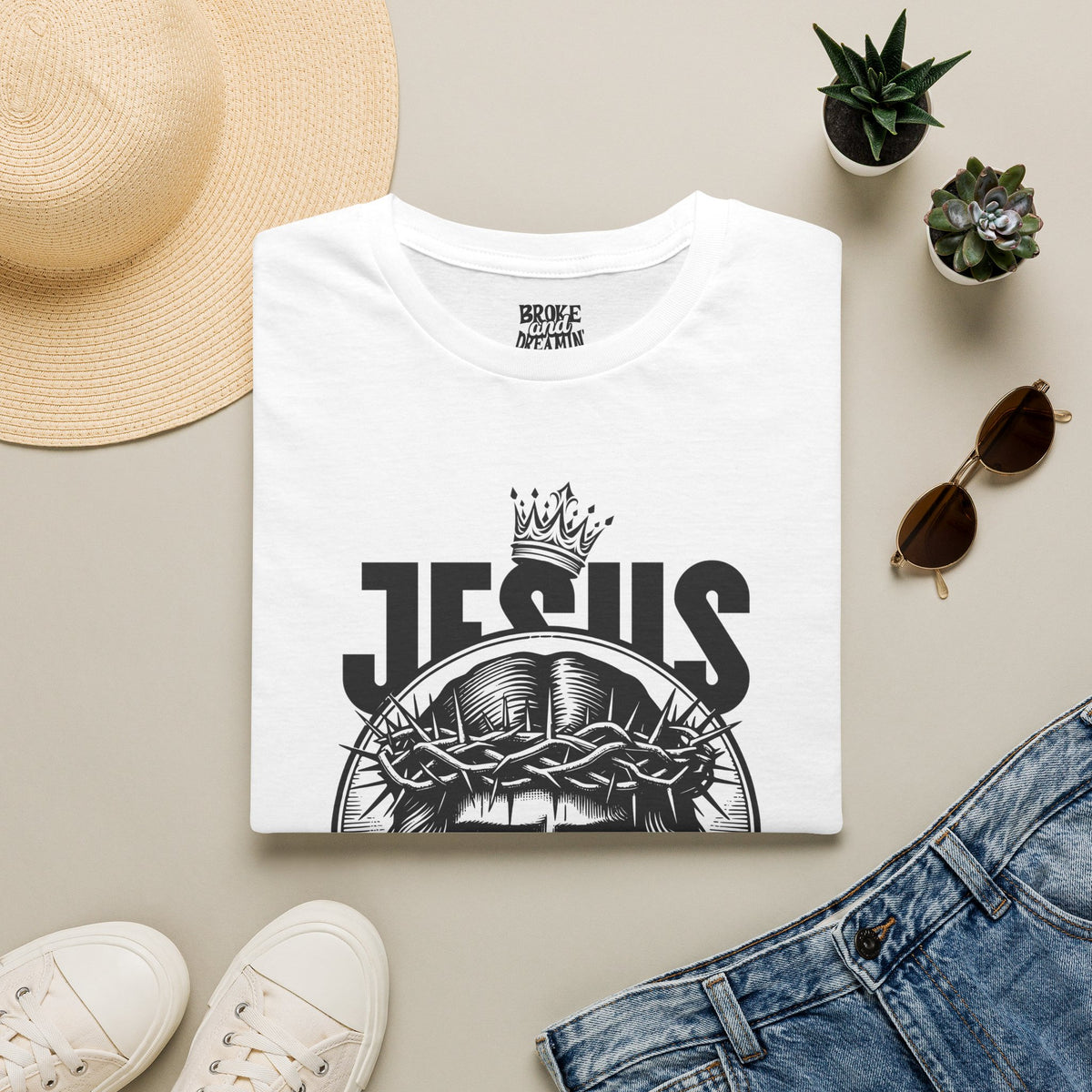 "Jesus Is King” Unisex T-Shirt - Broke & Dreamin' T-Shirts