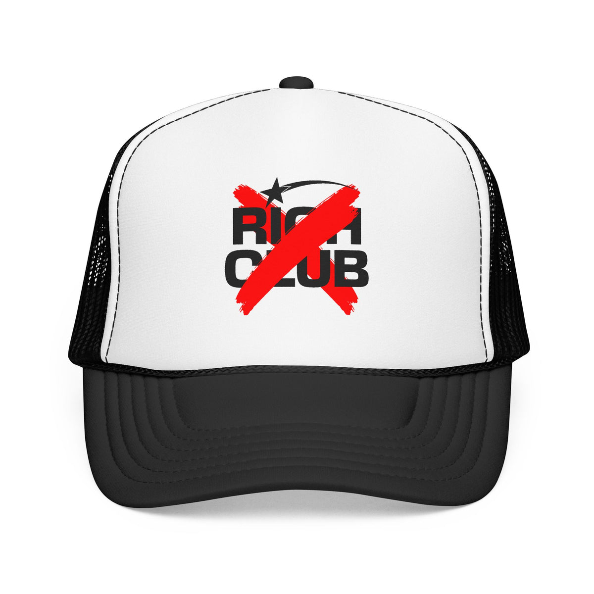 "Rich Club" Red Logo Unisex Foam Trucker Hat - Broke and Dreamin' Hats