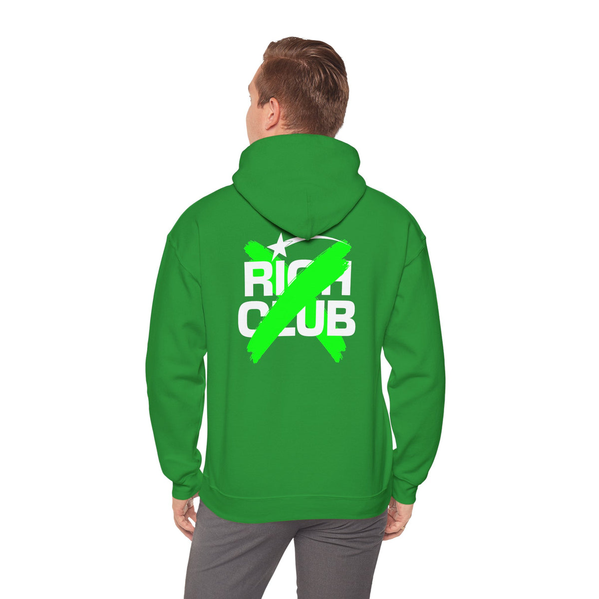 "Rich Club" Green Logo Unisex College Hoodie - Broke & Dreamin' Hoodies
