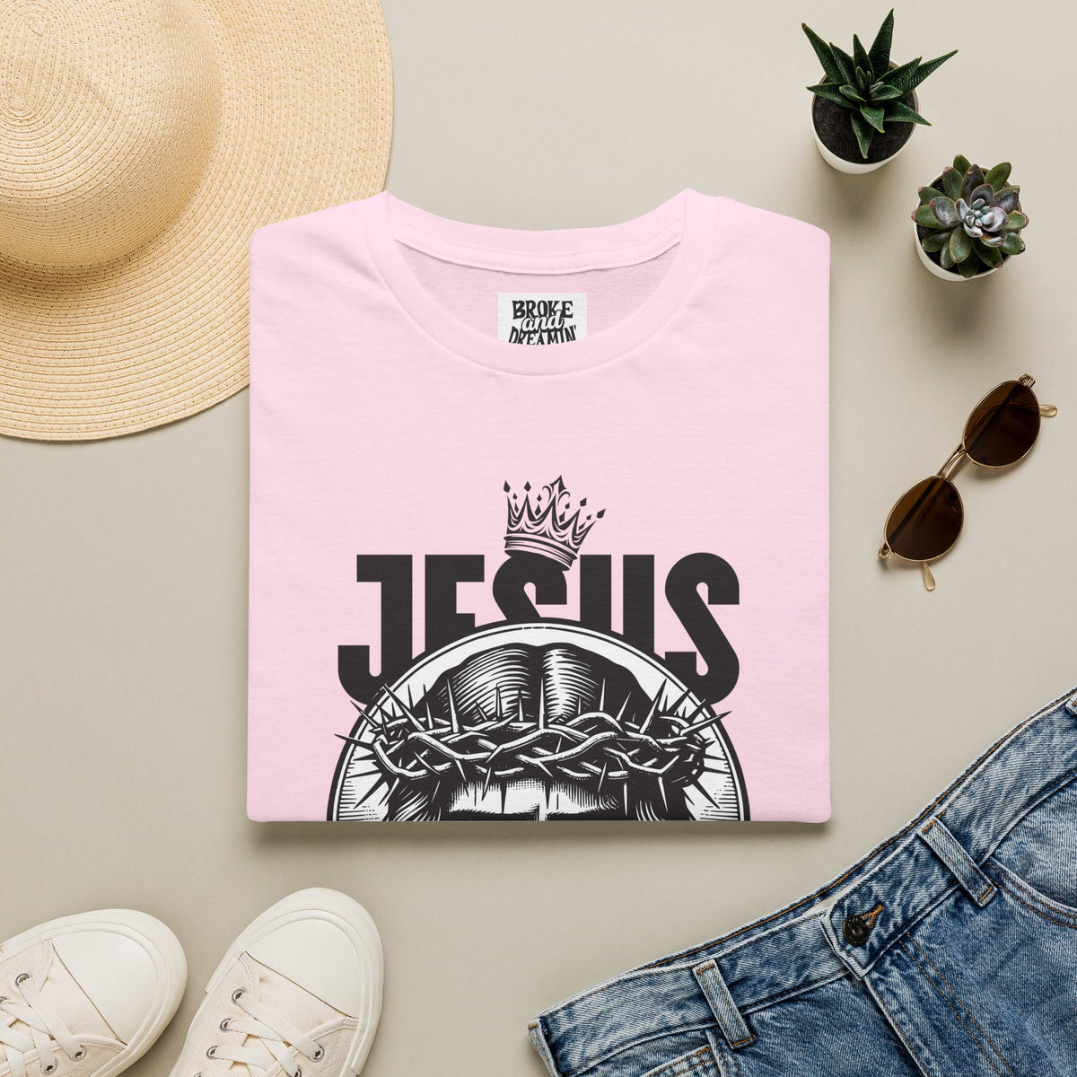 "Jesus Is King” Unisex T-Shirt - Broke & Dreamin' T-Shirts