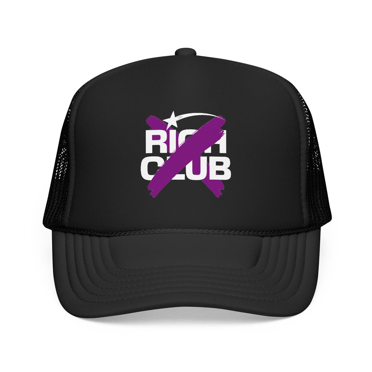 "Rich Club" Purple Logo Unisex Foam Trucker Hat - Broke and Dreamin' Hats